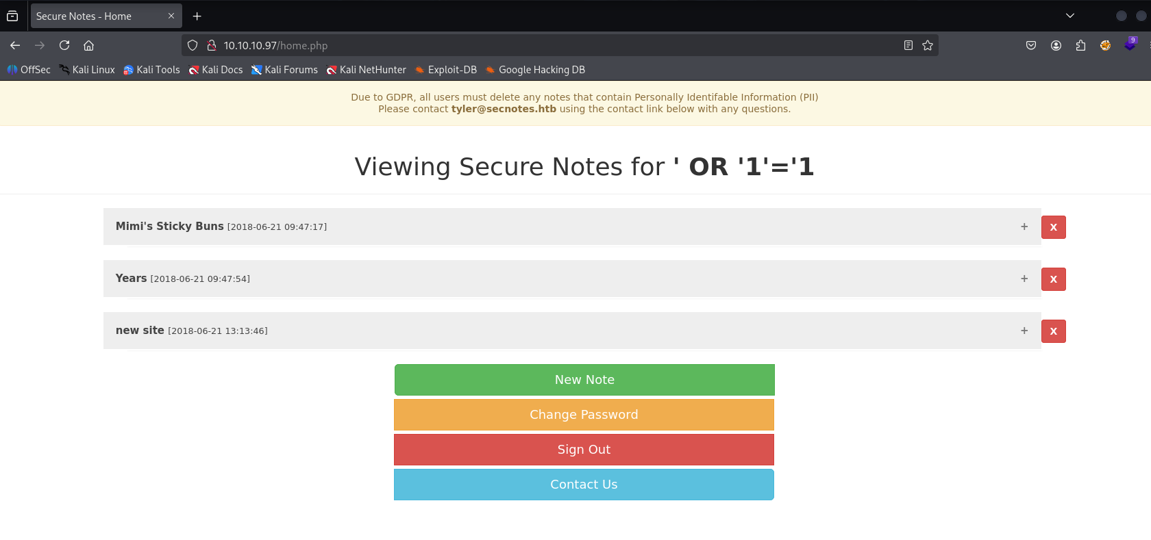 SecNotes - Writeup | Kar0n